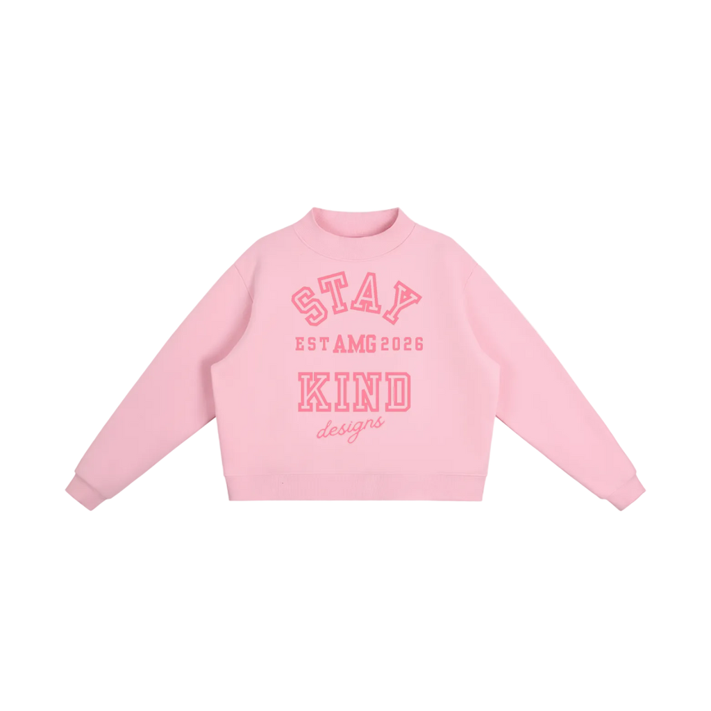 Essential Fleece Mock-Neck Crew Sweatshirt